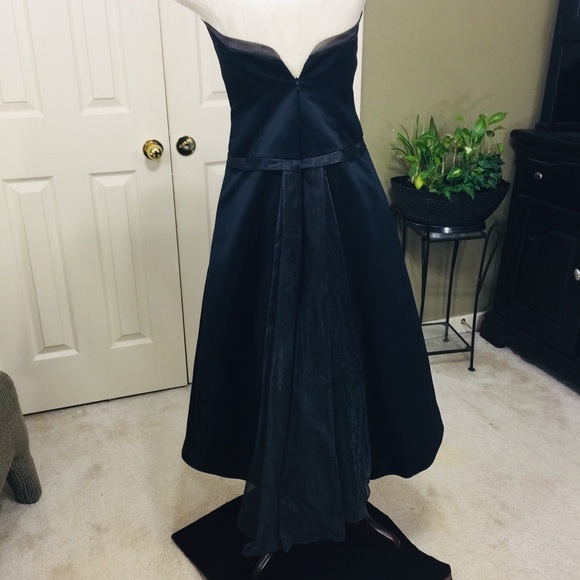 Bari Jay Black Strapless Cocktail Length Dress 6 - Picture 3 of 7